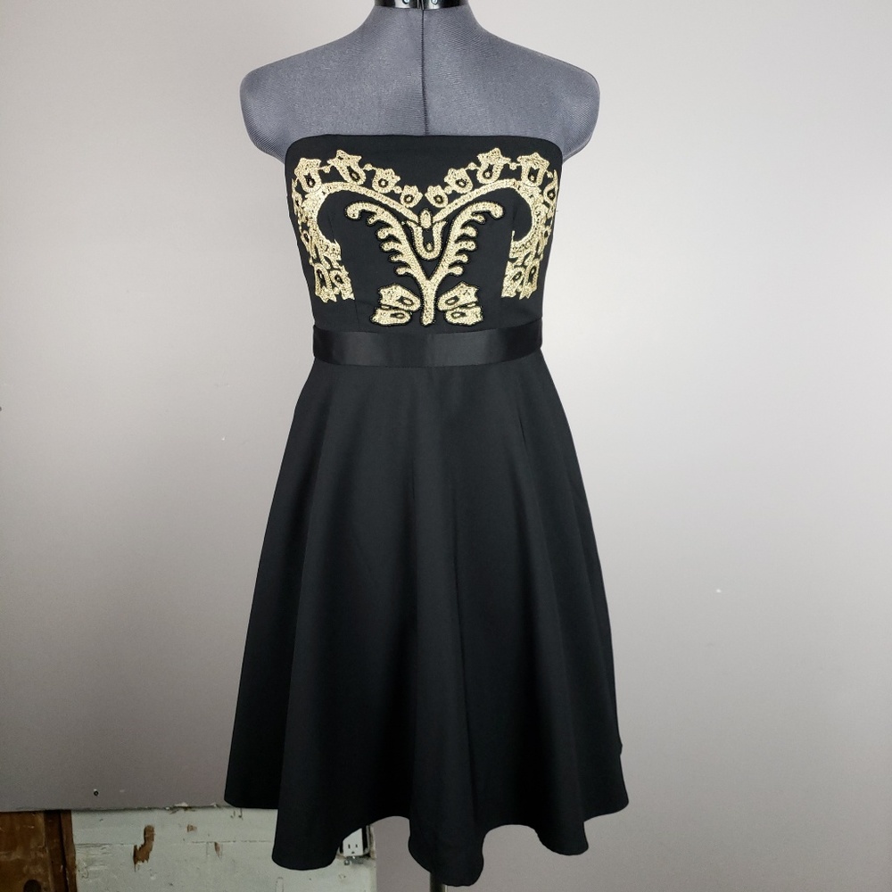 Forever 21 Strapless Dress with Gold Detail